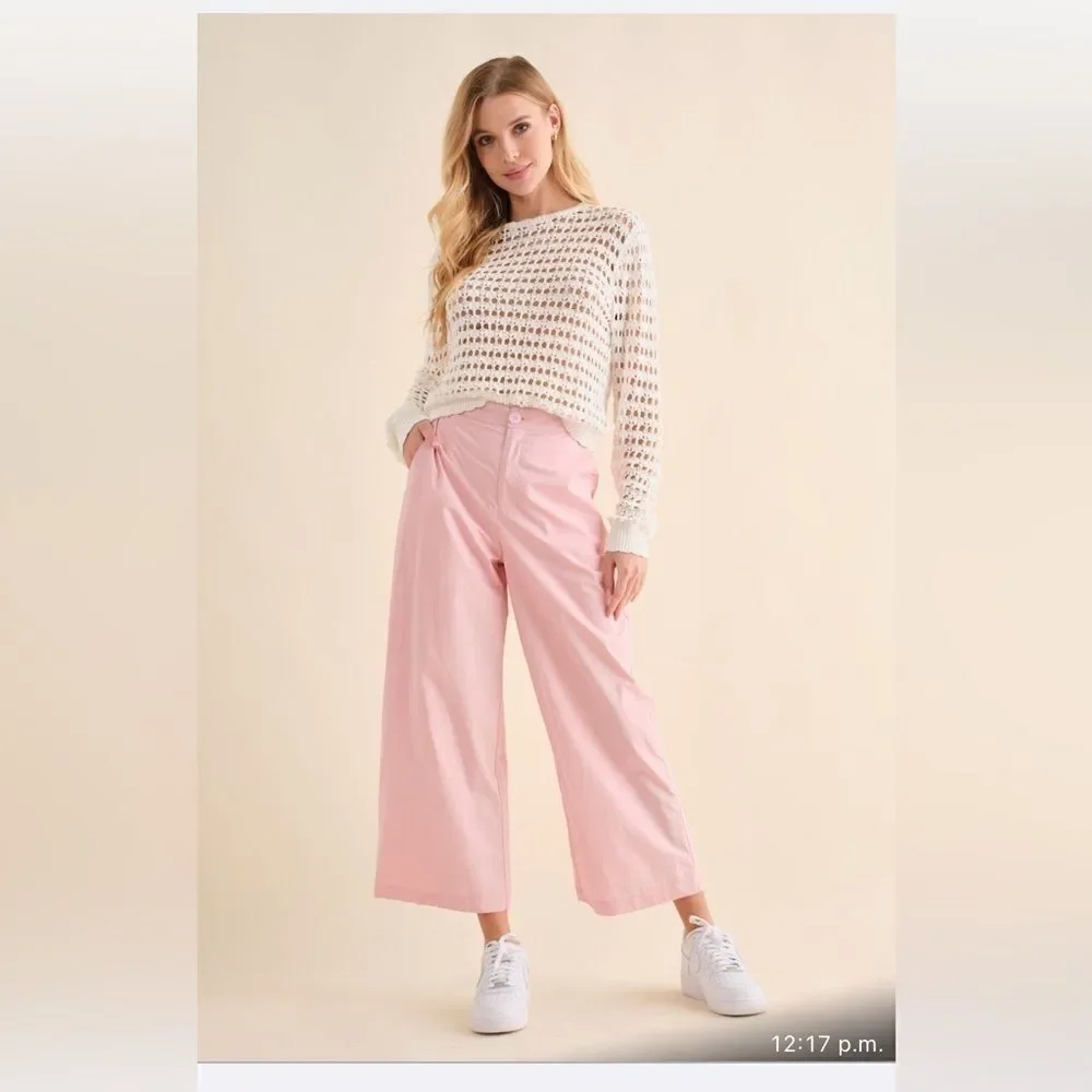HERSY baby pink straight pants NEW